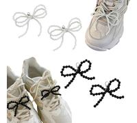 FFWTPY 4 Pièces Décorations Nœuds Papillon Perles Mousqueton Chaussures Ornements Bijoux Attaches Lacets Accessoires Embellissement