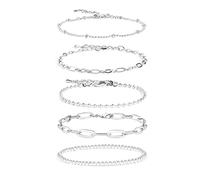 FFWTPY 5 Bracelets Assortis Chaîne Boule Maille Torsadée Bijoux Femme Accessoires Poignet Élégants Ensemble Minimaliste