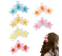 FFWTPY 6 Pièces Pinces Cheveux Fleurs Tropicales Multicolores Accessoires Coiffure Barrettes Pince Crabe Été Plage Mariage