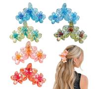 FFWTPY 6 Pièces Pinces Cheveux Fleurs Tropicales Multicolores Accessoires Coiffure Barrettes Pince Crabe Été Plage Mariage