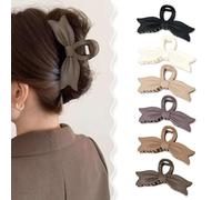 FFWTPY 6 Pinces à Cheveux Nœud Papillon Élégantes Accessoire Coiffure Chignon Matte Barrettes Cheveux Femme Pince Crabe Solide (Set A)