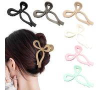 FFWTPY 6 Pinces à Cheveux Nœud Papillon Mate Multicolores Accessoires Coiffure Élégants Barrettes Cheveux Femme Attaches Cheveux Solides (SET B)