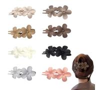 FFWTPY 8 Pcs Pinces à Cheveux pour Femme en Forme de Fleur Forte Tenue Antidérapante Hair Clip Cheveux Épais et Fins Hair Clip Français Accessoire Cheveux avec Couleur Différent