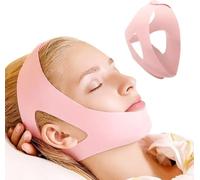 FFWTPY Anti Ronflement Sangle de Menton Maintien la Mâchoire Dormir Protection Inférieure Réglable Réduction Ronflement Mentonnière Aide Sommeil pour Hommes Femmes (Rose)