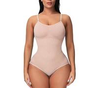FFWTPY Body gainant pour femme - Body gainant - Sans coutures - Avec bretelles réglables - Soutien-gorge gainant, beige, M