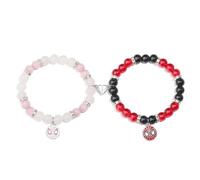 FFWTPY Bracelet Couple 2 Pièces d'Amitié Spider Tressés Spiderman Bracelets Pendentif avec Magnétique Super Héros Bijoux Cartoon pour Couples Amis Lovers