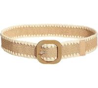 FFWTPY Ceinture Tressée Rectangulaire Tissée Bohème Ajustable Élégante Boucle Cuivrée Bordure Artisanale Accessoire Tenue