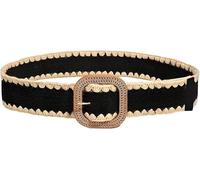 FFWTPY Ceinture Tressée Rectangulaire Tissée Bohème Ajustable Élégante Boucle Cuivrée Bordure Artisanale Accessoire Tenue