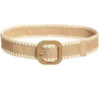 FFWTPY Ceinture Tressée Rectangulaire Tissée Bohème Ajustable Élégante Boucle Cuivrée Bordure Artisanale Accessoire Tenue