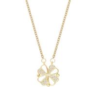 FFWTPY Collier Coeur pour Femme Pendentif Trèfle à Quatre Feuilles Amour Bijoux Plaqué Or Acier Inoxydable d'amour Chaîne pour Saint Valentin Noël Anniversaire Cadeau (Or2)