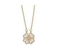 FFWTPY Collier Coeur pour Femme Pendentif Trèfle à Quatre Feuilles Amour Bijoux Plaqué Or Acier Inoxydable d'amour Chaîne pour Saint Valentin Noël Anniversaire Cadeau (Or)