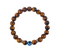 FFWTPY Evil Eye Bracelet pour Hommes Femmes Bracelet en Pierre Naturelle Élastique Bracelet Oeil De Tigre Mat Bracelet perles Cadeau Anniversaire Homme Femme
