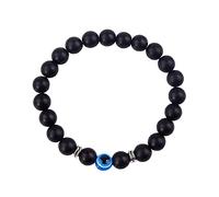 FFWTPY Evil Eye Bracelet pour Hommes Femmes Bracelet en Pierre Naturelle Élastique Bracelet Oeil De Tigre Mat Bracelet perles Cadeau Anniversaire Homme Femme