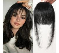 FFWTPY Frange Cheveux Naturels Clip Extension Postiche Capillaire Femme Accessoire Coiffure Transformation Instantanée