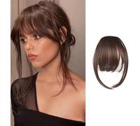 FFWTPY Frange Clip Cheveux Naturels Franges Frontales Droites Accessoire Coiffure Postiche Bangs Ajustable Invisible Extension Capillaire Femme