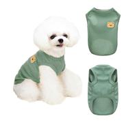 FFWTPY Gilet Tricot Mignon pour Petit Chien avec Décoration Ourson Adorable Vêtement Respirant Confortable pour Chiot Chihuahua Bichon Veste sans Manches