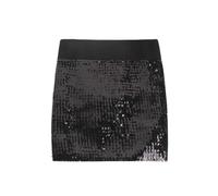FFWTPY Jupes Femme à Paillettes Scintillantes Mini Taille Haute Elastique Scintillante Sexy Pretty Skater Skirt Costume Rave pour Fête Halloween Carnaval Costume (Noir)