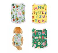 FFWTPY Lot de 3 T-Shirts sans Manches pour Chiens Chemises d'Été Douces et Respirantes avec Imprimé Fruits pour Petits et Moyens Chiens Vêtements Mignons pour Animaux (M)