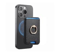 FFWTPY Portecartes Adhésif Magnétique Slim Minimaliste avec Support Anneau Rotatif 360° Rangement Carte Bancaire Accessoire Téléphone
