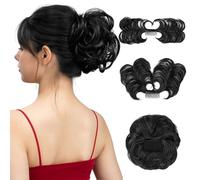 FFWTPY Postiche Cheveux Naturel Chignon Messy Bouclé Postiche Cheveux Synthétiques Ajustable Peigne Intégré Coiffure Rapide Volume Naturel