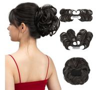 FFWTPY Postiche Cheveux Naturel Chignon Messy Bouclé Postiche Cheveux Synthétiques Ajustable Peigne Intégré Coiffure Rapide Volume Naturel