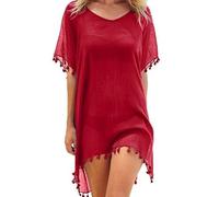 FFWTPY Robe de Plage Femme Été Kimono Sexy V-Cou Bikini Cover Up Cache Maillots Bain Bohème Beachwear Casual Fluide Chemise Couvrir Beach Maillot de Bain