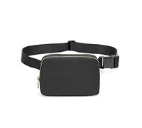 Ffwtpy Sac Banane De Randonnée Léger Et Résistant Ceinture Ajustable Poche Zippée Sécurisée Idéal pour Activités De Plein Air Sports Voyages Unisexe Noir Élégant