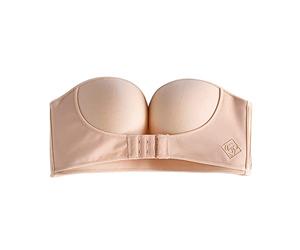 FFWTPY Soutien Gorge sans Bretelles Invisible Bandeau Forme Pushup Soutiens Gorges Femme avec Armature Confortable pour Robe Soirée Mariage Cérémonie