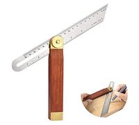 FFXN Biseau Multi-angle en Acier Inoxydable Ajustable,T-biseau Coulissant avec Manche en Bois Dur,Fausse Equerre Menuisier pour Travaux Manuels,Menuisiers,Charpentiers