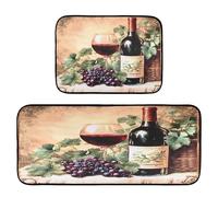 Ffy33_29632__a_coaster_with_a_red_wine_bottle_a_glass_of_burgun_a96f4854-5bd4-469a-81a1-fc1166fcc5a1 Lot de 2 tapis de cuisine et tapis de bain antidérapants Carpet Do