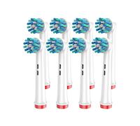 FFyan Lot de 8 têtes de brosse à dents de rechange pour Oral B, poils coudés pour enlever la plaque dentaire en profondeur, blanc