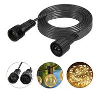FFZZKJ Rallonge Extérieure Étanche 5 m - Câble Long pour Guirlande et Rideau Lumineux - Éclairage de Jardin - Pluie Glacée - Filet Lumineux - Ampoules Solaires