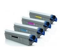 FG Encre Cartouche de Toner Compatible pour Oki C810 Lot de 4 - Noir/Cyan/Magenta/Jaune