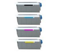 FG Encre Cartouche de Toner Compatible pour Oki C9300 BK/C/M/Y Lot de 4 - Noir/Cyan/Magenta/Jaune