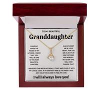 FG Family Gift Mall Cadeau pour petite-fille de la part d'une grand-mère ou d'une petite-fille, collier avec carte de message et boîte cadeau, Acier inoxydable, Zircone cubique