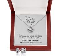FG Family Gift Mall Cadeau romantique pour femme, idée de cadeau d'anniversaire, collier pour femme avec inscription « To My Smoking Hot Wife » - Carte de message et coffret cadeau, Acier inoxydable