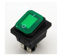 FGAHVZZY 1pc Green Latching Rocker Toggle Switch IP55 4Pin 2Position AC250V/16A LED Illuminated Low