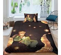 FGAITH Parure De Lit Le Petit Prince pour Enfant - avec Housse De Couette Et Taies d'oreiller - Motif Le Petit Prince en Microfibre avec Fermeture Éclair Single(135x200cm)