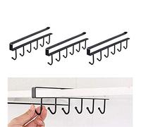 FGASAD Lot de 3 supports de tasses à café sous l'armoire, multifonctions, sans clous, pour ustensiles de cuisine, attaches, ceintures, écharpes, crochets de suspension sans perçage