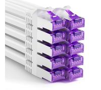 FGB Câble patch 10 Gbit/s 0,25 m x 10, câble réseau RJ45 CAT 7 - Blanc | Câble Ethernet SFTP PIMF en cuivre - 25 cm - Organisation d'armoire réseau - Câble LAN DSL court CAT7 CAT6 CAT5