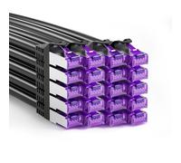 FGB Câble patch 10 Gbit/s 0,25 m x 20, câble réseau RJ45 CAT 7 - Noir | Câble Ethernet SFTP PIMF en cuivre - 25 cm - Organisation d'armoire réseau - Câble LAN DSL court CAT7 CAT6 CAT5