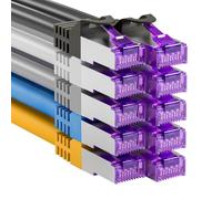 FGB Câble patch 10 Gbit/s 0,5 m x 10, câble réseau RJ45 CAT 7 - Multicolore | Câble Ethernet SFTP PIMF en cuivre - 50 cm - Organisation d'armoire réseau - Câble LAN DSL court CAT7 CAT6 CAT5