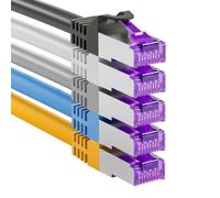 FGB Câble patch 10 Gbit/s - 0,5 m x 5 - RJ45 - CAT 7 - Multicolore | Câble Ethernet SFTP PIMF en cuivre - 50 cm - Organisation d'armoire réseau - Câble LAN DSL court CAT7 CAT6 CAT5