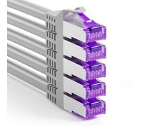 FGB Câble patch 10 Gbit/s - 1 m x 5 - Câble réseau RJ45 CAT 7 - Gris | Câble Ethernet SFTP PIMF en cuivre - 1 m - Organisation d'armoire réseau - Câble LAN DSL court CAT7 CAT6 CAT5