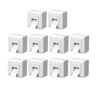 FGB Lot de 10 prises réseau universelles CAT6a RJ45 - Prise réseau blindée - Montage en saillie ou encastré - Réseau 10 Gigabit Ethernet (2 ports - 10 pièces)