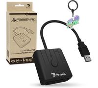 FGC Retro avec porte-clés - Manette PS1 & PS2 pour PS5, PS4, PC - Turbo, Remap, Macro - X-Input - Compatible avec tapis de danse, bâtons d'arcade, manettes de jeu rythmique