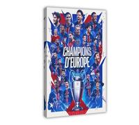 FGDHJ Impression sur toile PSG Champions d'Europe UEFA Champions League Winners 2024-25 Les Parisiens 40 x 60 cm