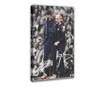 FGDHJ Jürgen Klopp, Pep Guardiola - Impression sur toile - Décoration murale pour salon, chambre à coucher - 50 x 75 cm