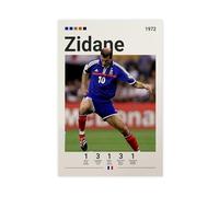 FGDHJ Zinedine Zidane Poster sur toile pour décoration de chambre à coucher, bureau, chambre, cadeau 50 x 75 cm