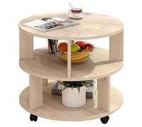 FGDIUCVN Petite Table d'appoint, Table Basse Mobile à 3 Niveaux avec roulettes, Table de Loisirs pour Balcon, Table d'appoint Ronde pour canapé, Support pour Ordinateur Portable pour Salon,